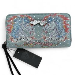 ED HARDY DENIM HORSES WALLET 15.99