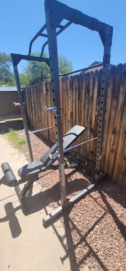 Squat rack with bench