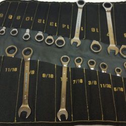 AIRAJ Ratcheting 22-piece Combination Wrench Set SAE 1/4”, To 3/4” & Metric 6-18MM 1 Missing Wrench