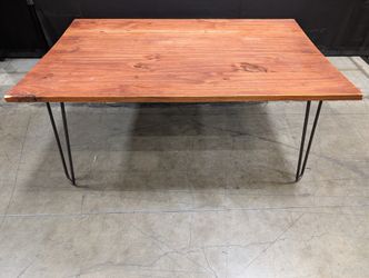 Rustic Wood Coffee Table with Black Hairpin Legs