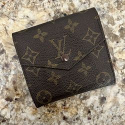 Rare Louis Vuitton Monogram Wallet with Smooth Ebene Leather Interior