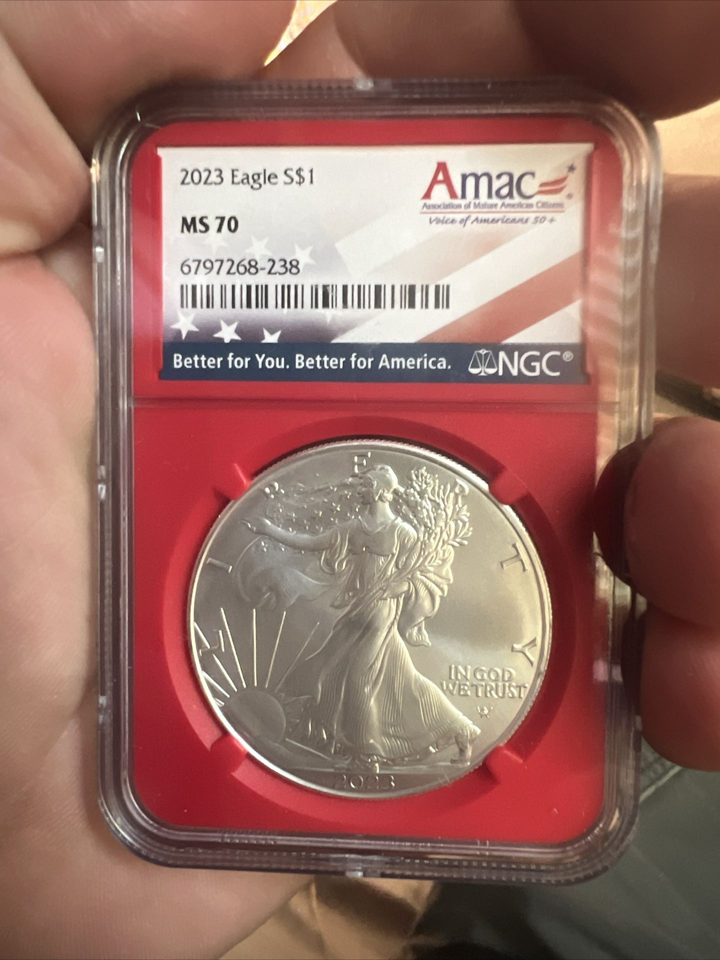 Red Core Ms70 2023 Silver Eagle NGC