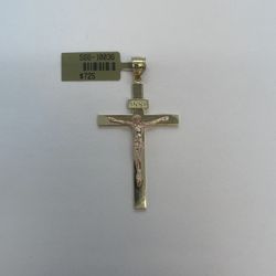 14k Gold Cross Pendant. New.
