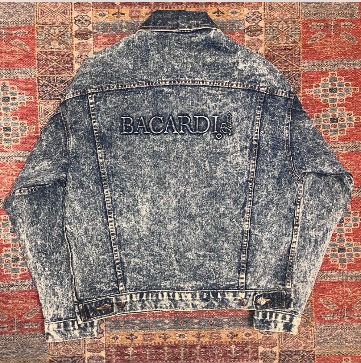 Bacardi Rum Embossed Denim Jacket
