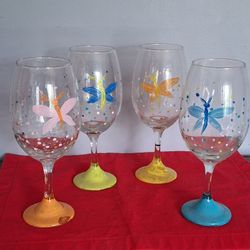 Stem Glasses...Hand Painted 