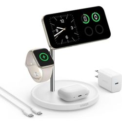 Anker Magsafe Charger Stand, 3 in 1 Wireless Charging Station, Qi2 Certified 15W Wireless Charger