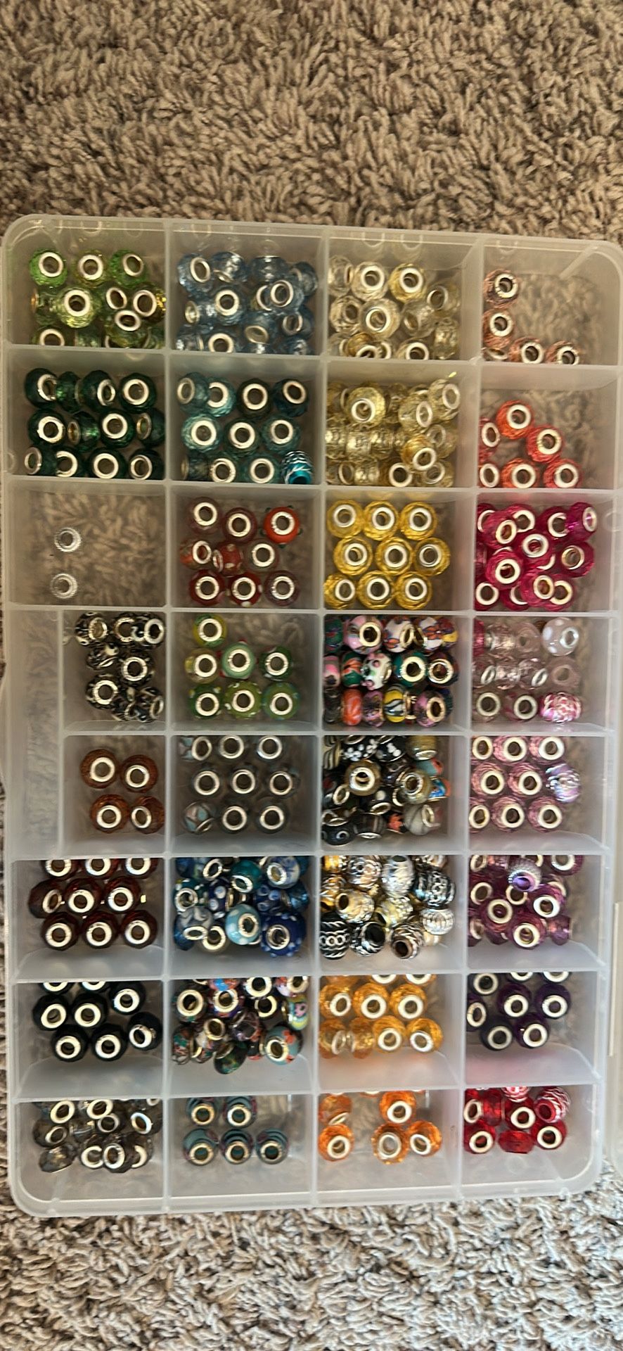 Lots Glass/metal Beads Most Are Stamped 925 Silver