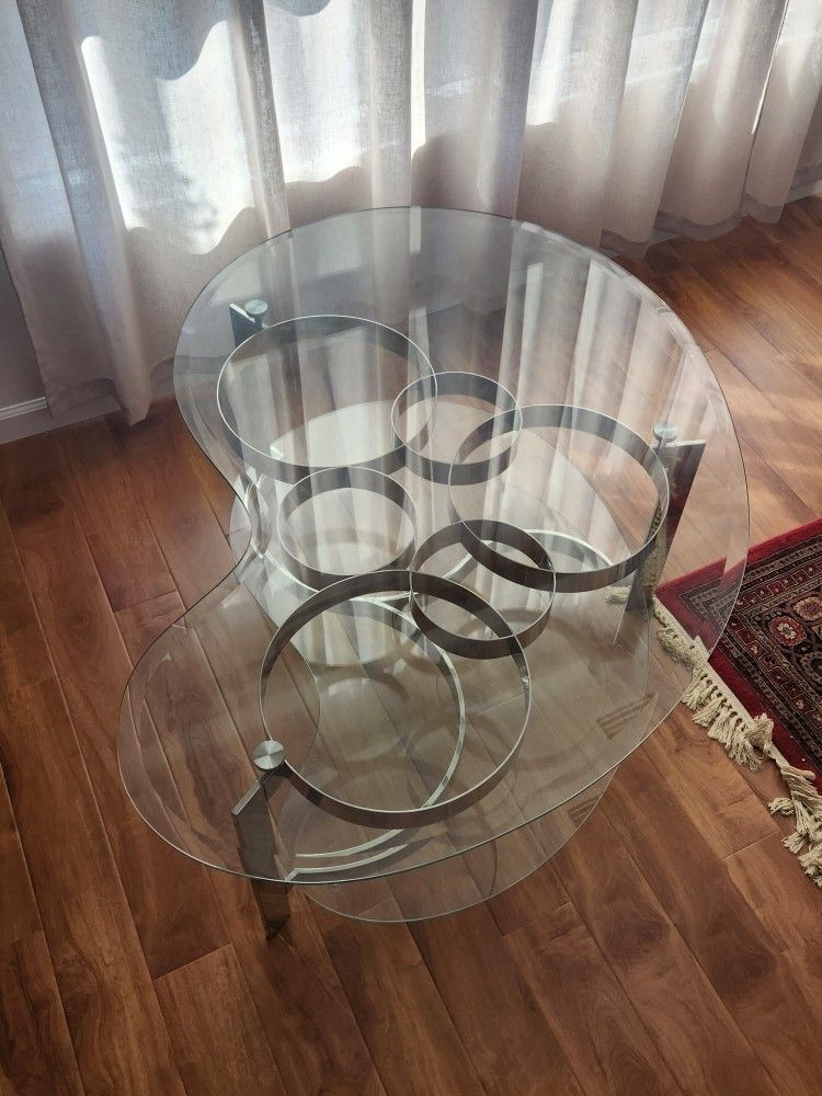 Glass Coffe Table - Absract Design