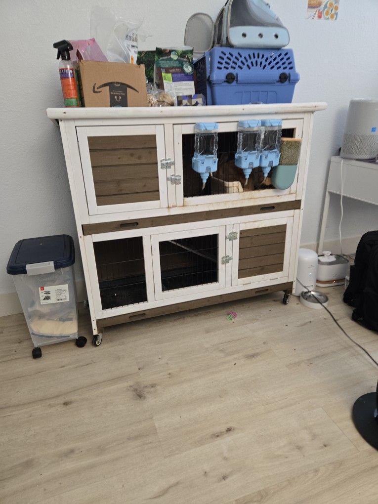 Used Large Rabbit Hutch Cage