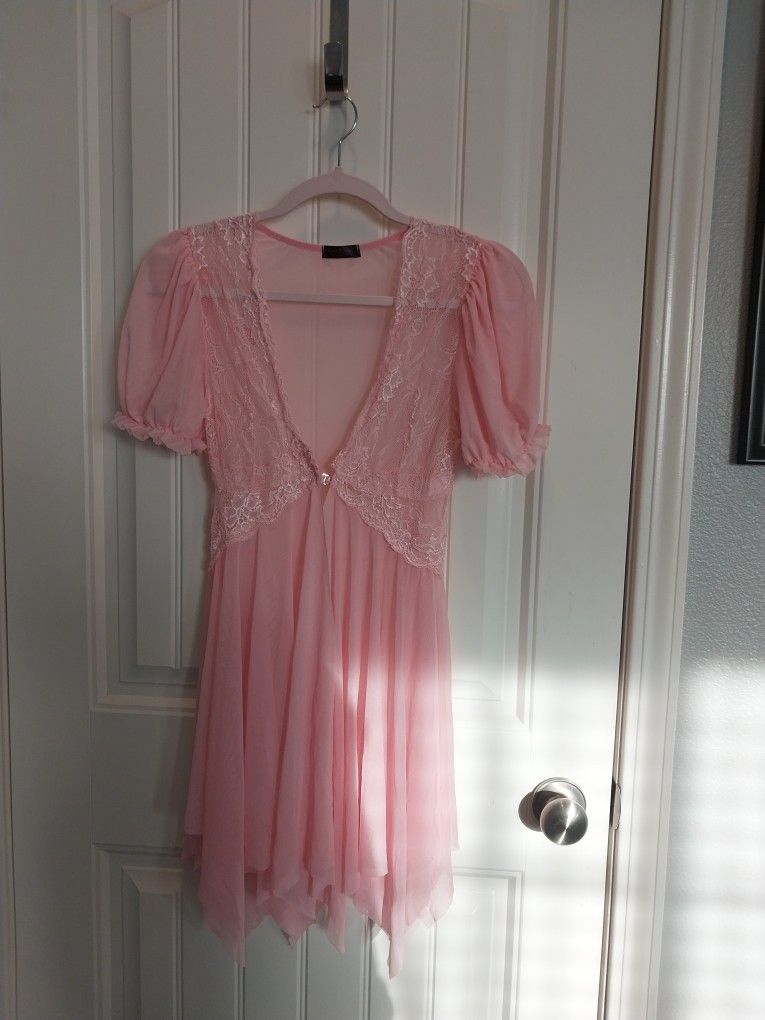 Pink Lace Coquette Dress