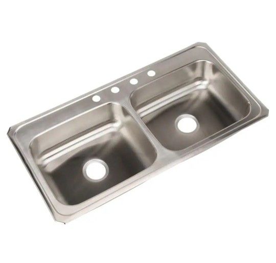 ELKAY Celebrity 43 in. Drop-in Double-Bowl 20-Gauge Stainless Steel Kitchen Sink Only
