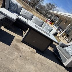 Patio Set and fire pit table