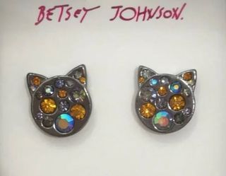 Betsey Johnson Halloween Cat Earrings (New!)