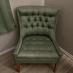 Light Green Tufted Arm Chair