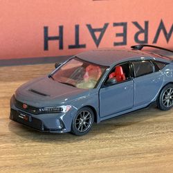 Kinsmart 2024 Honda Civic Type R FL5 Gray 1/36 Diecast Pull Back