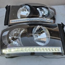 06-08 Dodge Ram LED DRL Headlights Luces Micas Calaveras Faros Faroles Focos Headlamps 