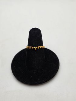 Delicate Gold Dot Beaded Stackable Ring
