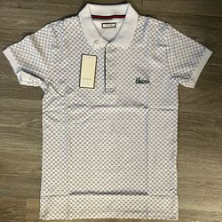 New Gucci Medium size Man White Polo T-Shirt