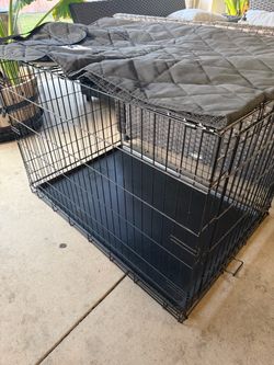 Metal large  dog crate with cover