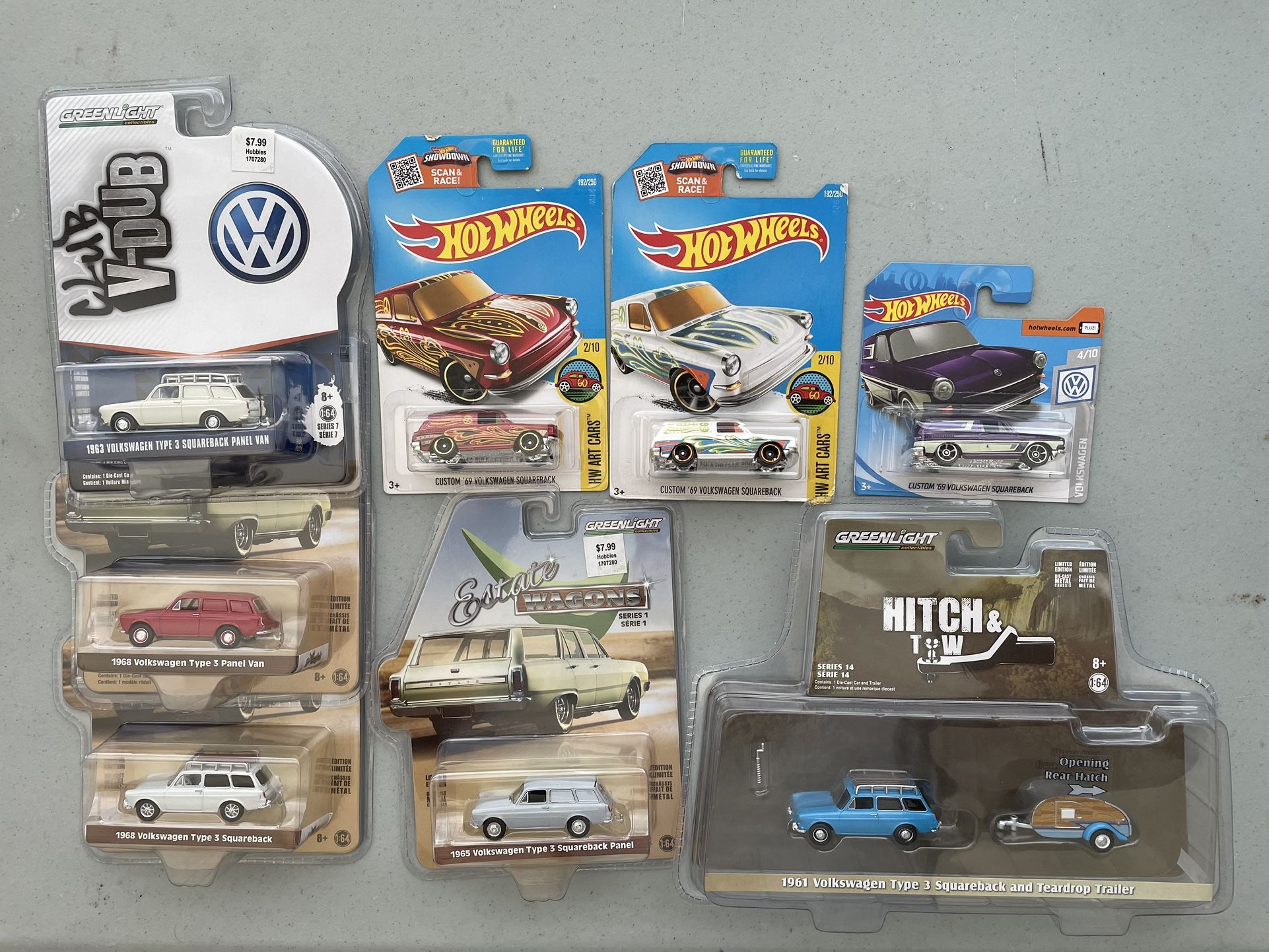 Hotwheels Greenlight VW Squareback Type 3 Collection