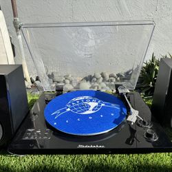 Studebaker Turntable w/ Speakers + Records