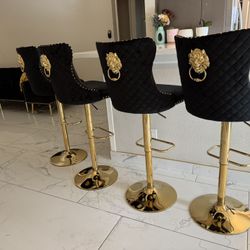 Adjustable Bar Stool Gold Lion pull Each