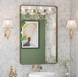 Rectangular Wall Mirror with Metal Frame