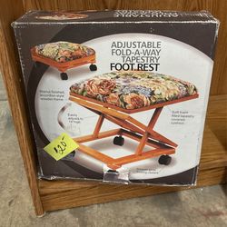 Adjustable Fold-a-way Tapestry Foot Rest