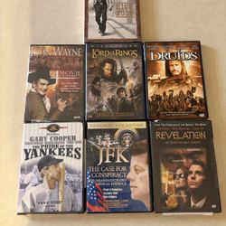 Set of 7 Assorted DVD Movies (High Noon w/Gary Cooper & John Wayne are Still In Plastic Packaging)