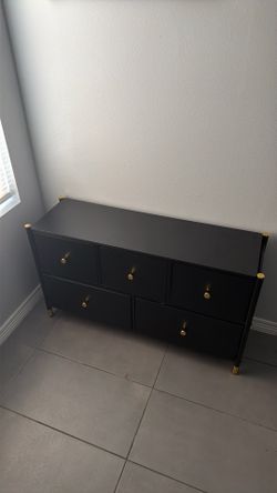 Black and gold 5 drawers