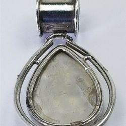 Men's Women's Sterling Silver 925 Charm with White & Blue Stone  #80819