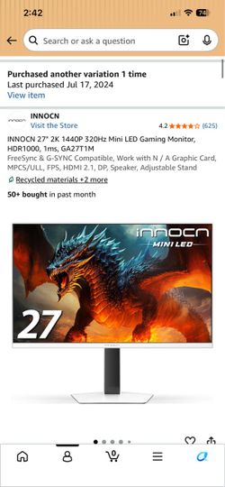Inncon gaming monitor
