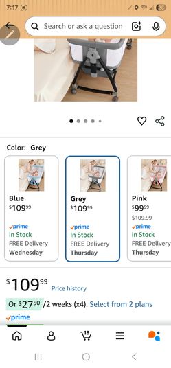 New!! Baby  bedside sleeper  color gray  ,