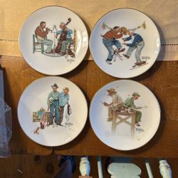 Gorham Norman Rockwell 1981 “Old timers” four seasons series