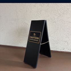 One Solid Wood A-frame Sign with “Caution Slippery When Wet"