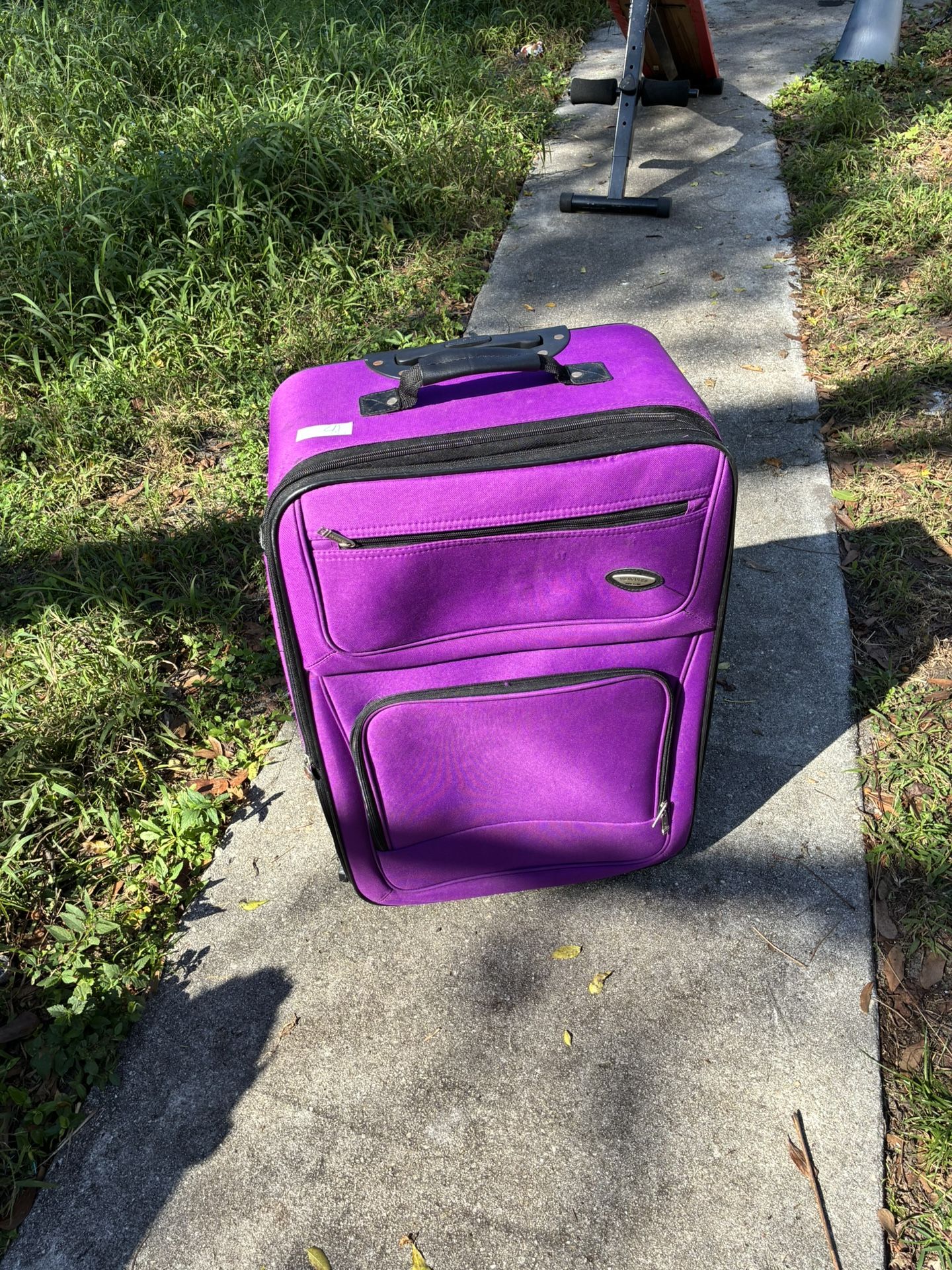 purple suit case