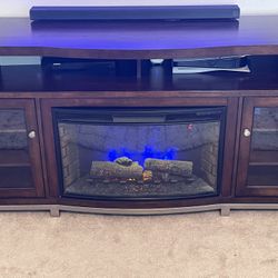 TV Console With Color Changing Fireplace/Heater For Sale