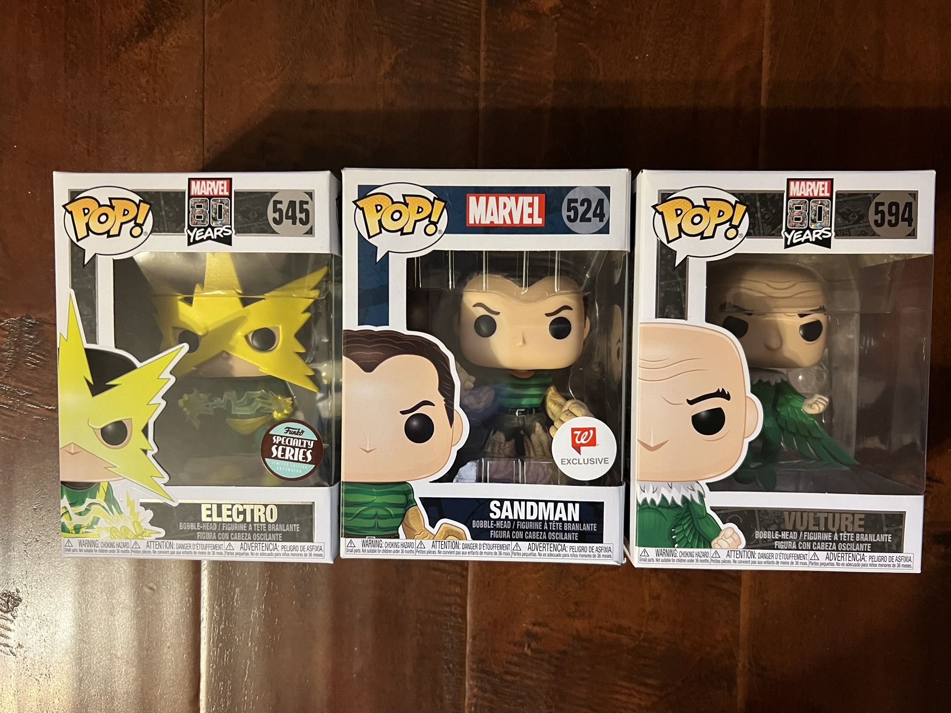 Spider-Man Villains Funko Pop Set – Electro, Sandman, Vulture