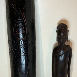 Pair Of Wood Carved Figures