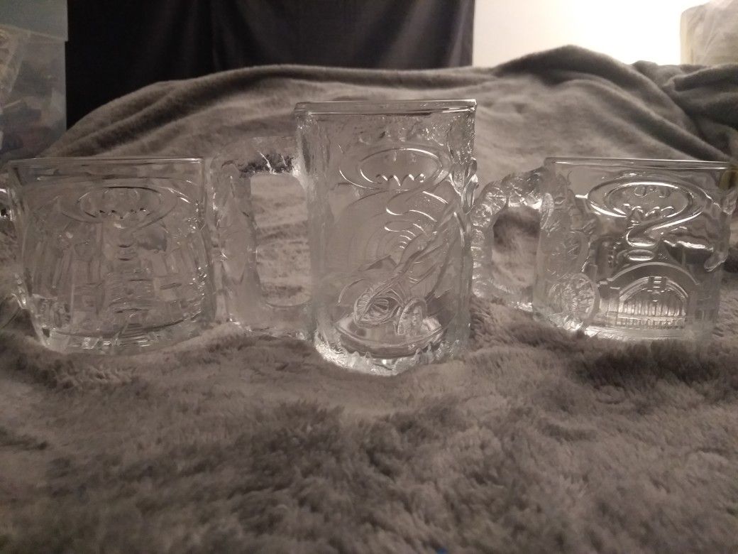 Vintage 1995 Batman Forever Collector Mugs