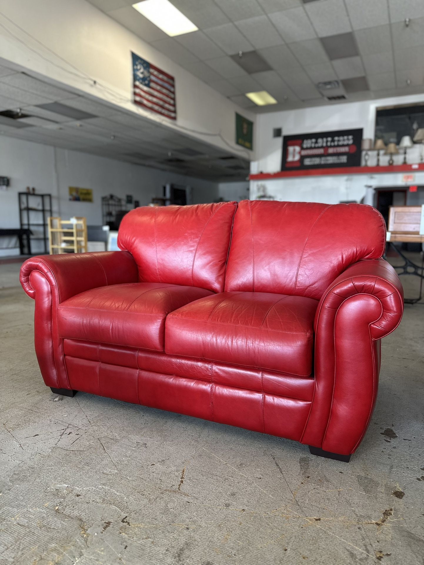 Red And Yellow Leather Couches