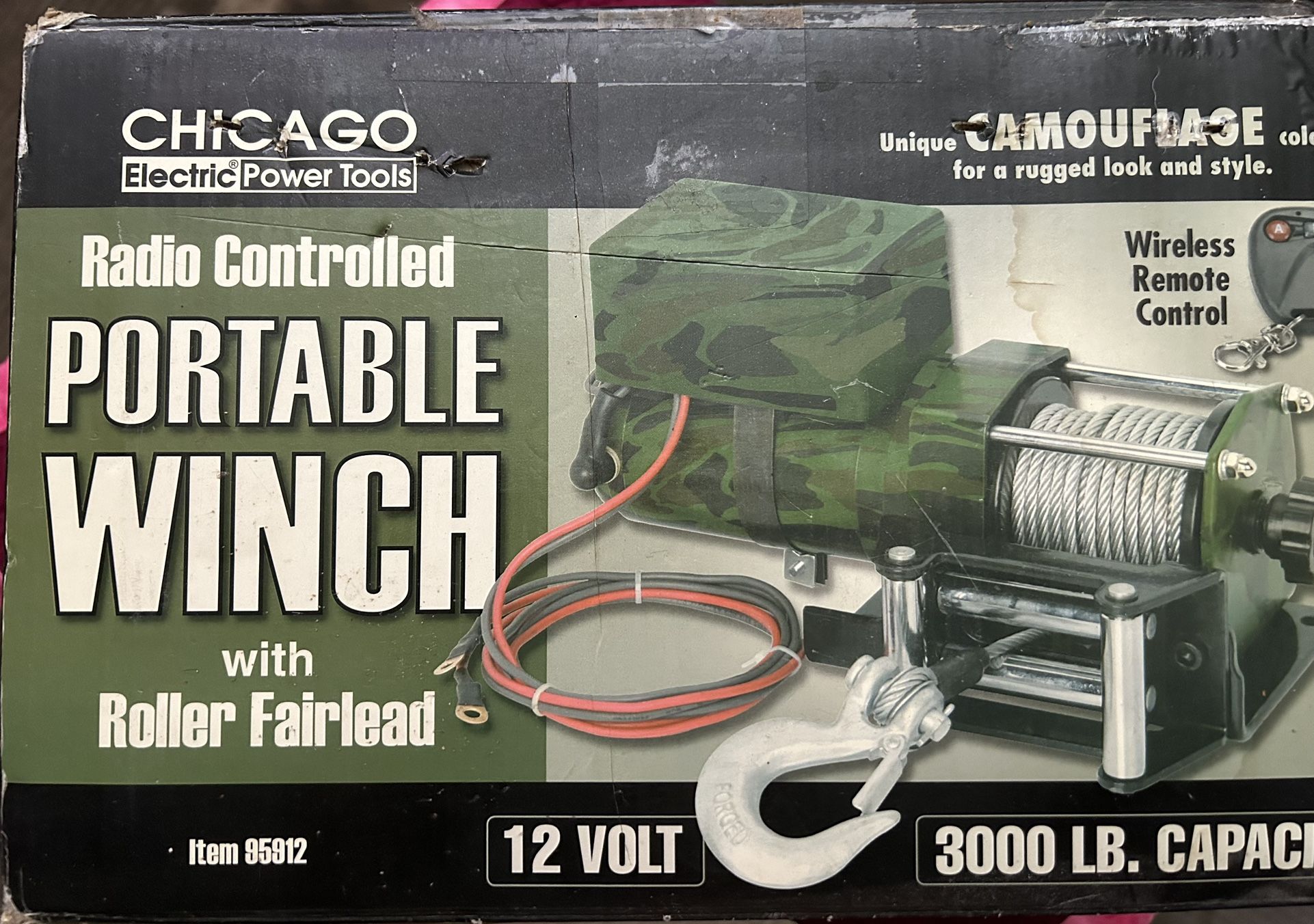 Chicago Electric Portable Winch, 3000 LB Capacity