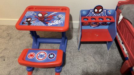 Toddler Spider Man Desk and Bookcase 