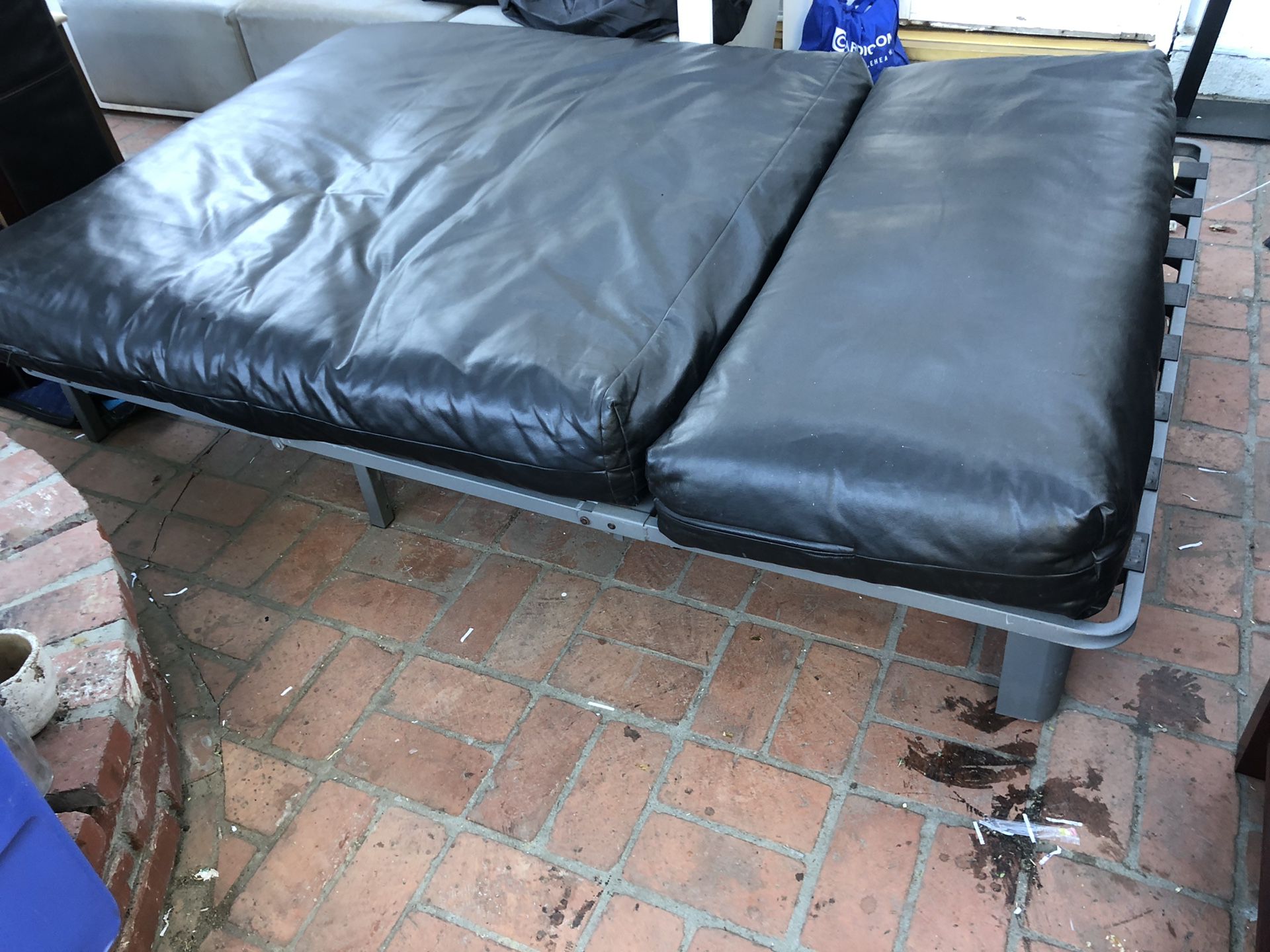 Leather Top Cushion Futon