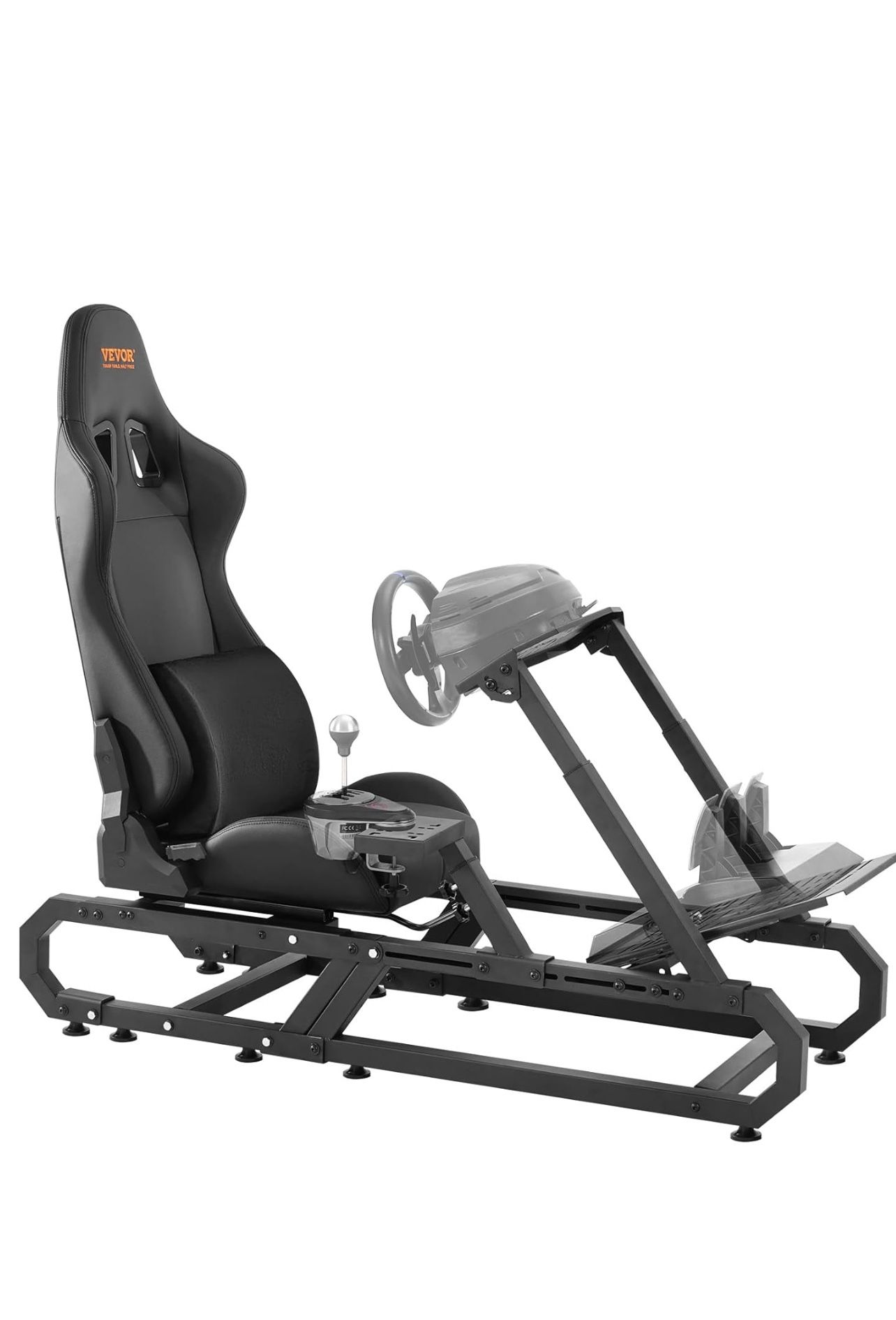 VEVOR Racing Wheel Stand For Logitech G923/G920/G29, Heavy Duty Steel Driving Simulator Cockpit-Thrustmaster T248P, Steering Wheel Bracket Height & Fo