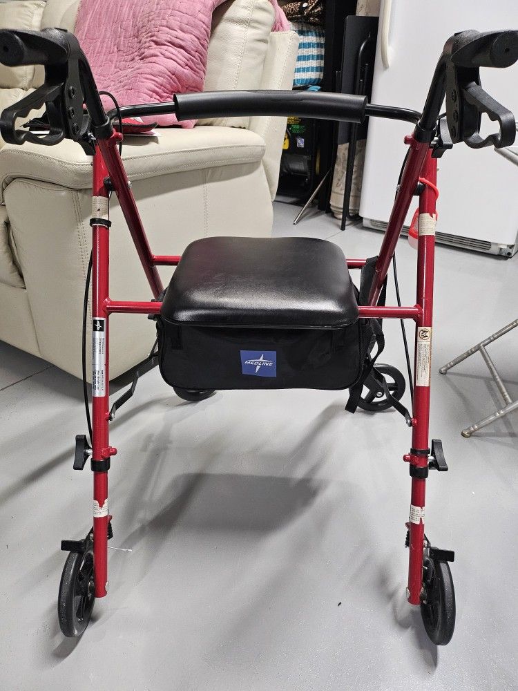 Medline Rolling walker Red