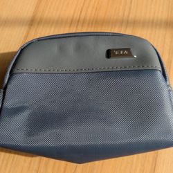 TUMI & Delta Gray and Blue Travel Pouch