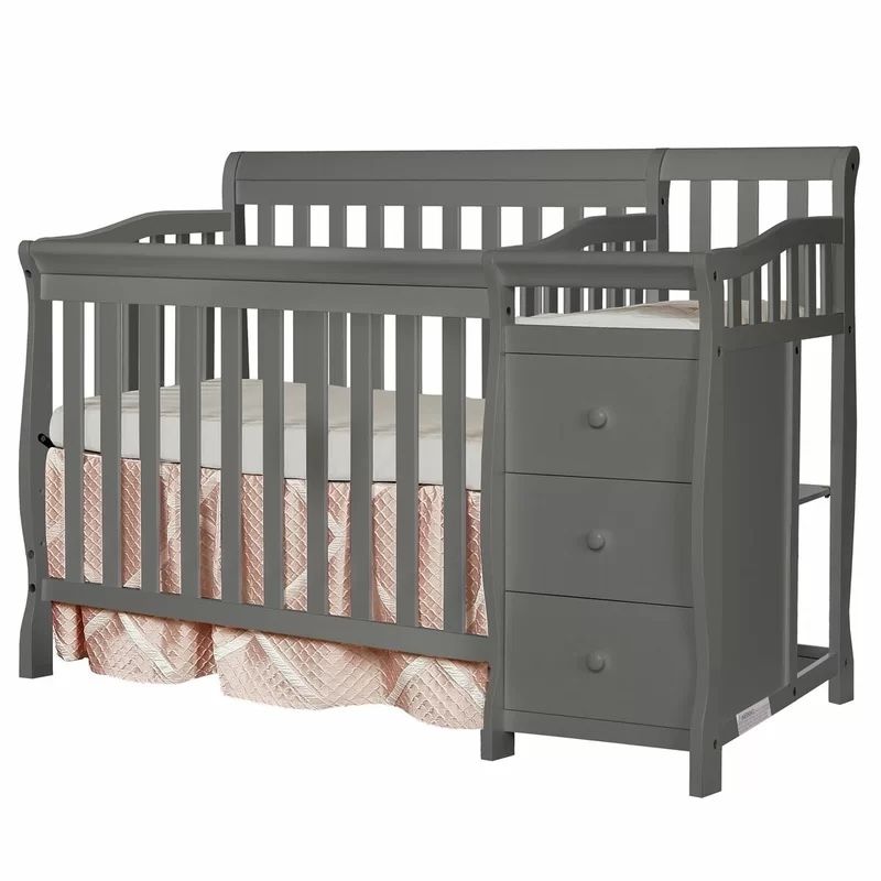 Gray Baby Crib 