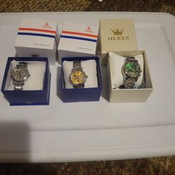 2 lk Colouring watches and 1 Olevs watch