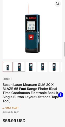 bosch glm 20 x blaze 65 ft laser distance tape measuring